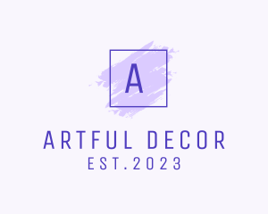 Decorate - Purple Square Brush  Cosmetics logo design