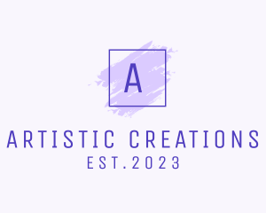 Creations - Purple Square Brush  Cosmetics logo design