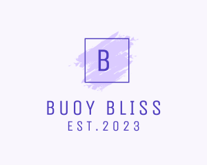 Purple Square Brush  Cosmetics logo design