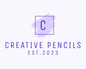 Purple Square Brush  Cosmetics logo design