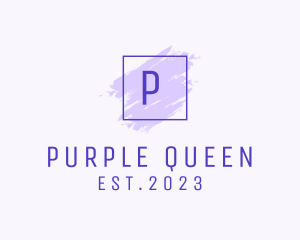 Purple Square Brush  Cosmetics logo design