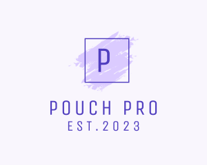 Purple Square Brush  Cosmetics logo design