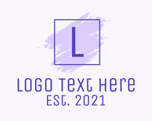 Letter - Purple Square Brush Letter logo design
