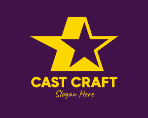 Cast - Yellow Celebrity Star logo design