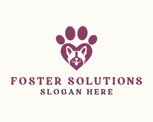 Foster - Dog Paw Love logo design