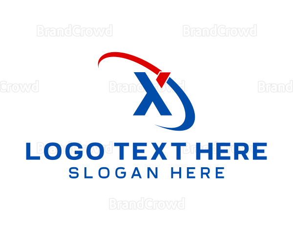 Modern Letter X Ellipse Logo