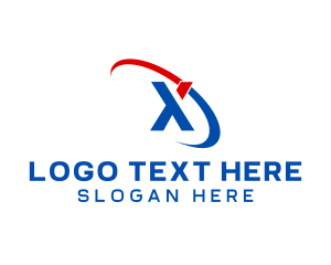 Fitness - Modern Letter X Ellipse logo design