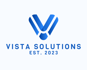 Simple Modern Letter V logo design