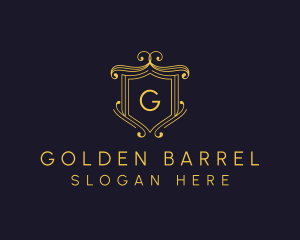 Golden Royal Shield logo design