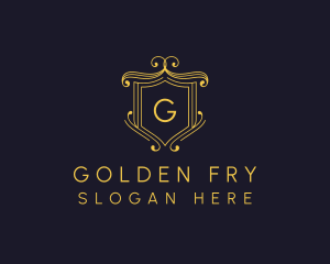 Golden Royal Shield logo design