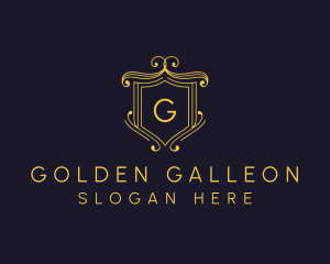 Golden Royal Shield logo design