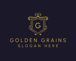 Golden Royal Shield logo design