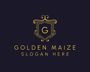 Golden Royal Shield logo design