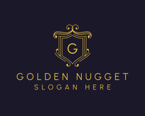 Golden Royal Shield logo design