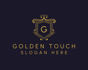 Golden Royal Shield logo design