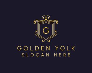 Golden Royal Shield logo design