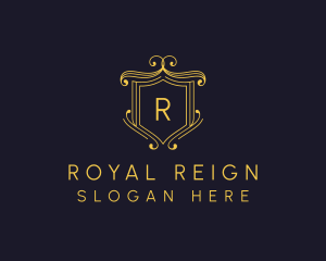 Golden Royal Shield logo design