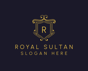 Golden Royal Shield logo design