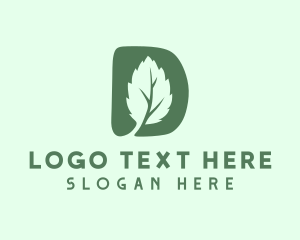 Fertilizer - Green Floral Letter D logo design