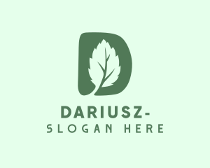 Green Floral Letter D Logo