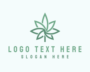 Herbal - Marijuana Hemp Leaf logo design