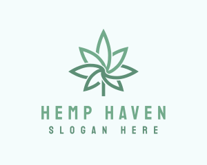 Hemp - Marijuana Hemp Leaf logo design