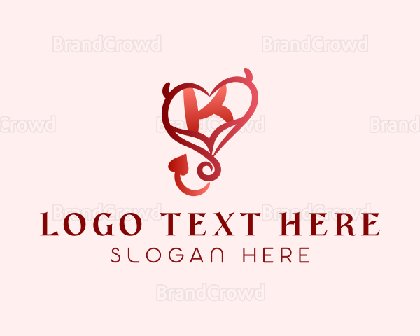 Demon Heart Letter K Logo