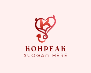 Demon Heart Letter K logo design