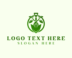 Gardening - Shovel Eco Plant logo design