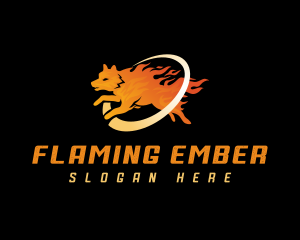 Burning - Burning Wolf Fire logo design