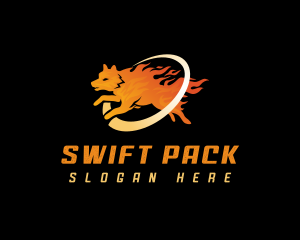 Pack - Burning Wolf Fire logo design