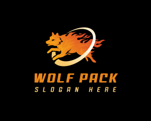 Burning Wolf Fire logo design