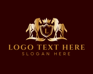 Horse - Stallion Equine Shield logo design