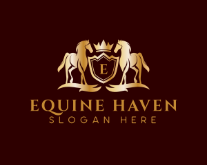 Stallion Equine Shield logo design