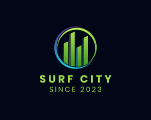 City Bar Graph Stock logo design