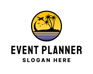 Island - Sunset Beach Plane Tour logo design