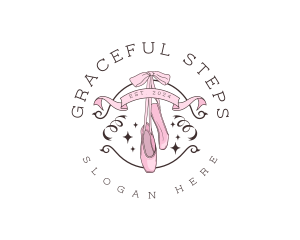 Ballerina Ballet Shoe logo design