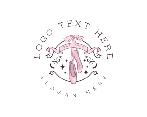 Dance Studio - Ballerina Ballet Shoe logo design