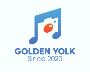 Yolk - Camera Musical Note logo design