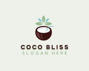 Coconut Juice Drink logo design