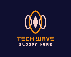 Abstract Tech Waves logo design