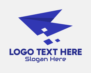 High Tech - Blue Geometric Plane logo design