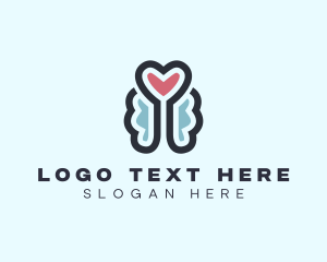 Love - Heart Brain Mental Healthcare logo design