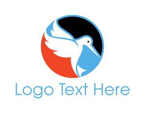 Freedom - Hummingbird Wings Flying logo design