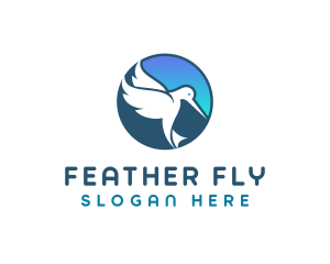 Hummingbird Wings Flying logo design