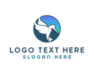 Low Poly - Hummingbird Wings Flying logo design