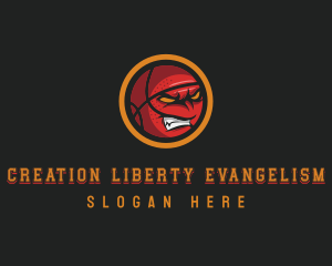 Angry Basketball Sports logo design