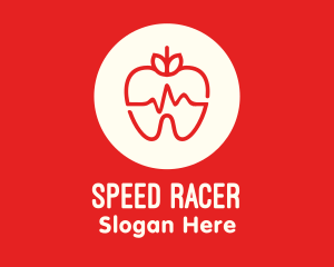 Healthy Food - Red Apple Dental Pulse logo design
