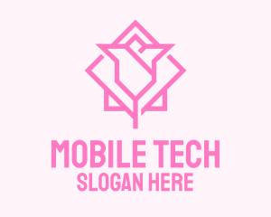 Pink Tulip Flower  Logo