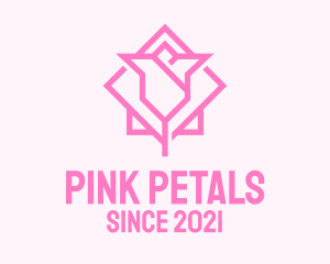 Pink Tulip Flower  logo design